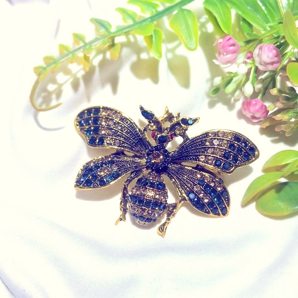 🍏50% OFF/3+...Rhinestone Bee Brooch - Picture 3 of 9